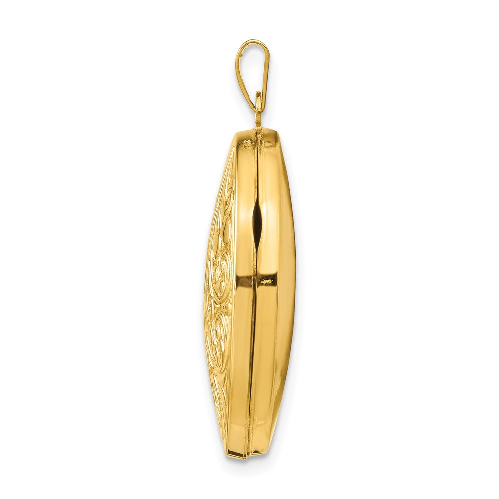 14k Yellow Gold 19.65 mm Scroll Oval Locket (2.14 grams)