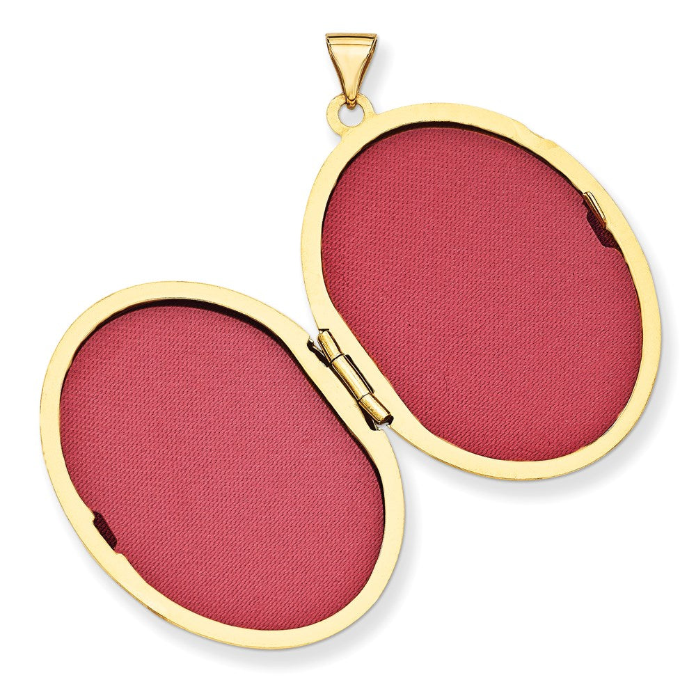 14k Yellow Gold 24.55 mm Oval Flower With Scrolls Locket (3.11 grams)