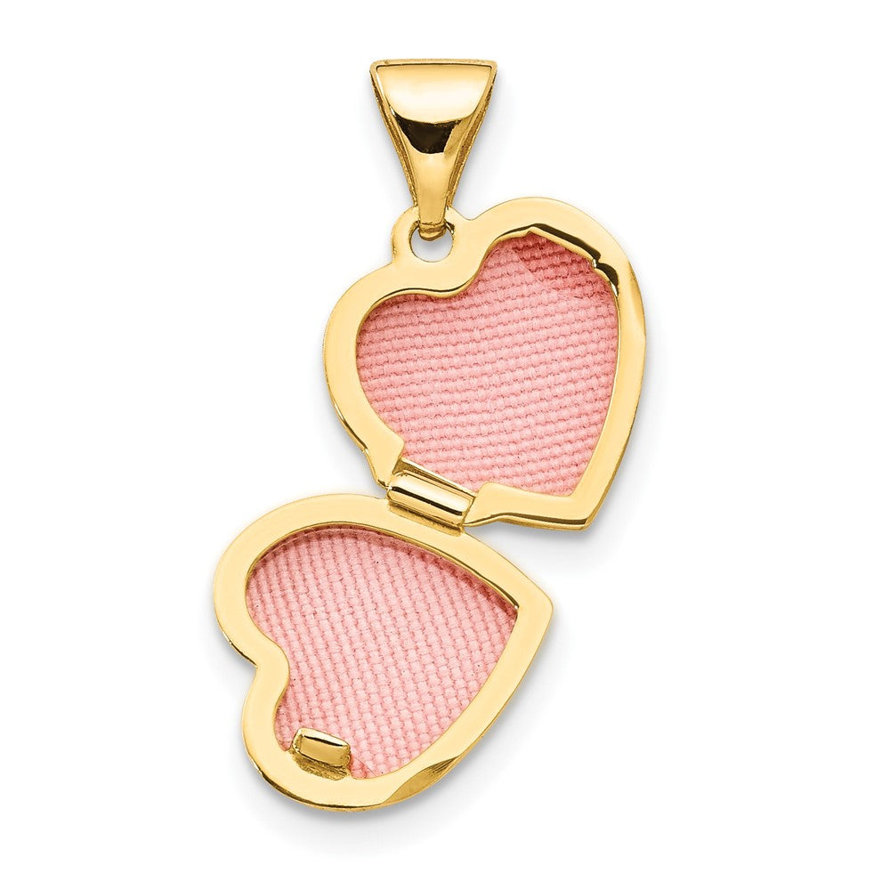 14k Yellow Gold 10.05 mm Floral Heart Locket (0.32 grams)