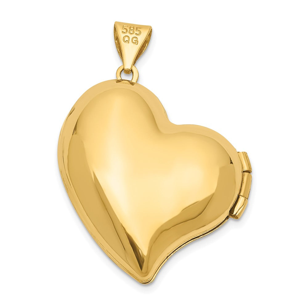 14k Yellow Gold 19.85 mm Fancy Heart Locket (1.43 grams)