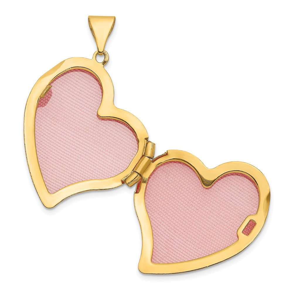 14k Yellow Gold 19.85 mm Fancy Heart Locket (1.43 grams)
