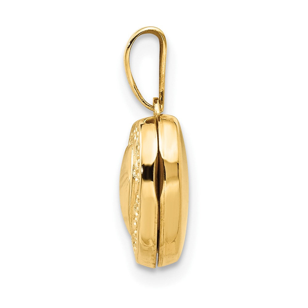 14k Yellow Gold 10 mm Heart Locket (0.32 grams)