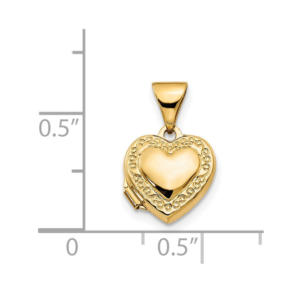 14k Yellow Gold 10 mm Heart Locket (0.32 grams)