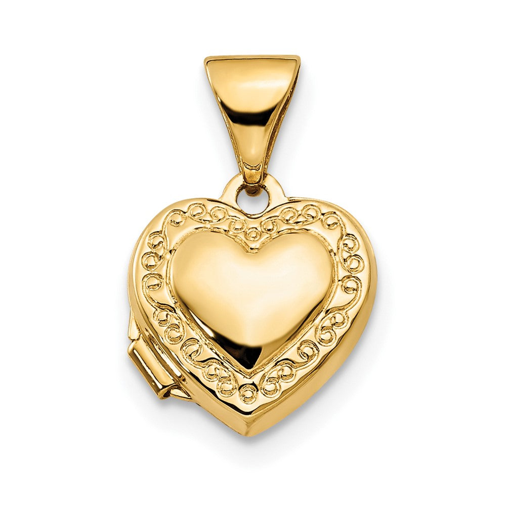 14k Yellow Gold 10 mm Heart Locket (0.32 grams)