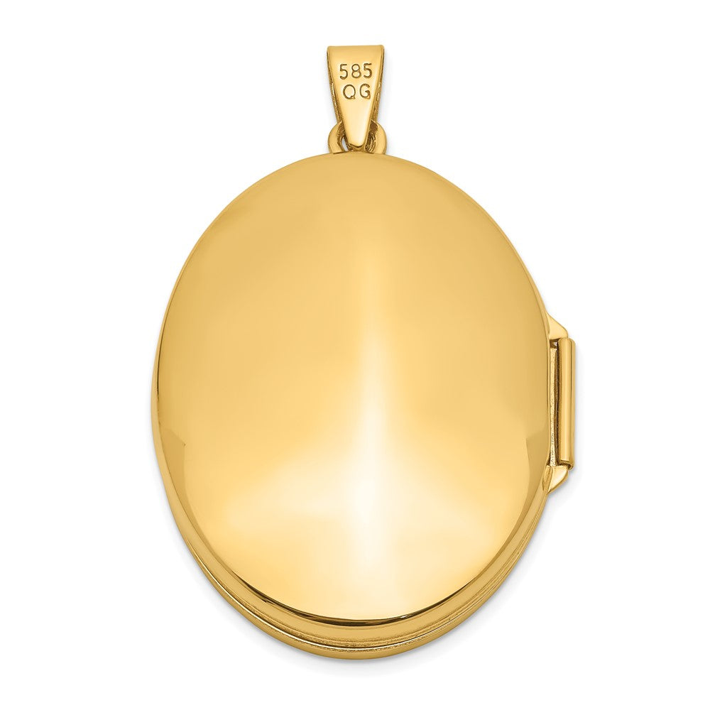 14k Yellow Gold 24.6 mm Oval Scroll Locket (3 grams)