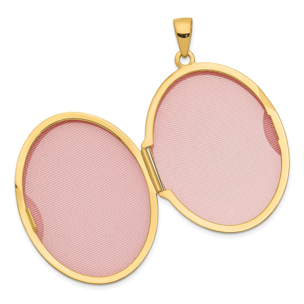 14k Yellow Gold 24.6 mm Oval Scroll Locket (3 grams)
