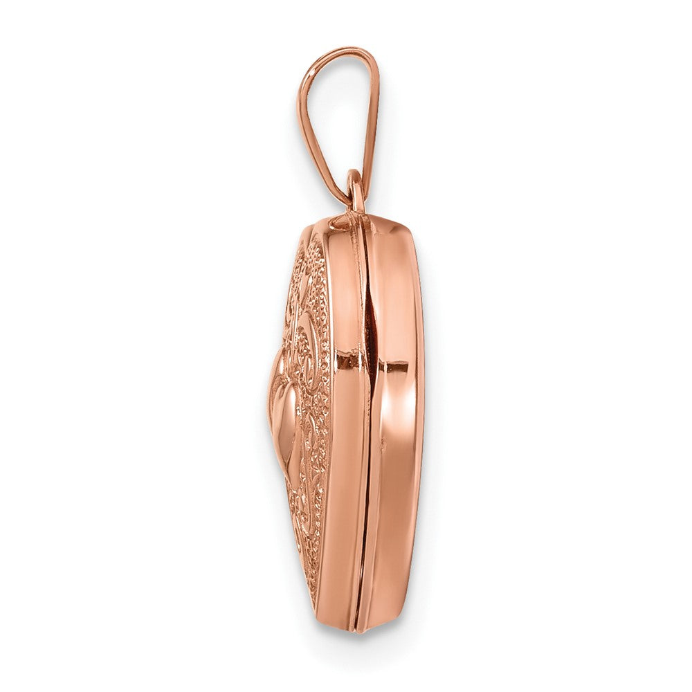 14k Rose Gold 15.5 mm Heart Locket (0.65 grams)