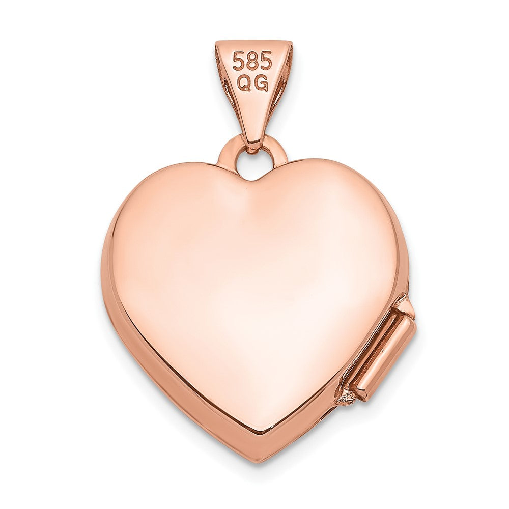 14k Rose Gold 15.5 mm Heart Locket (0.65 grams)