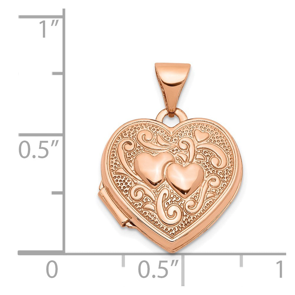 14k Rose Gold 15.5 mm Heart Locket (0.65 grams)
