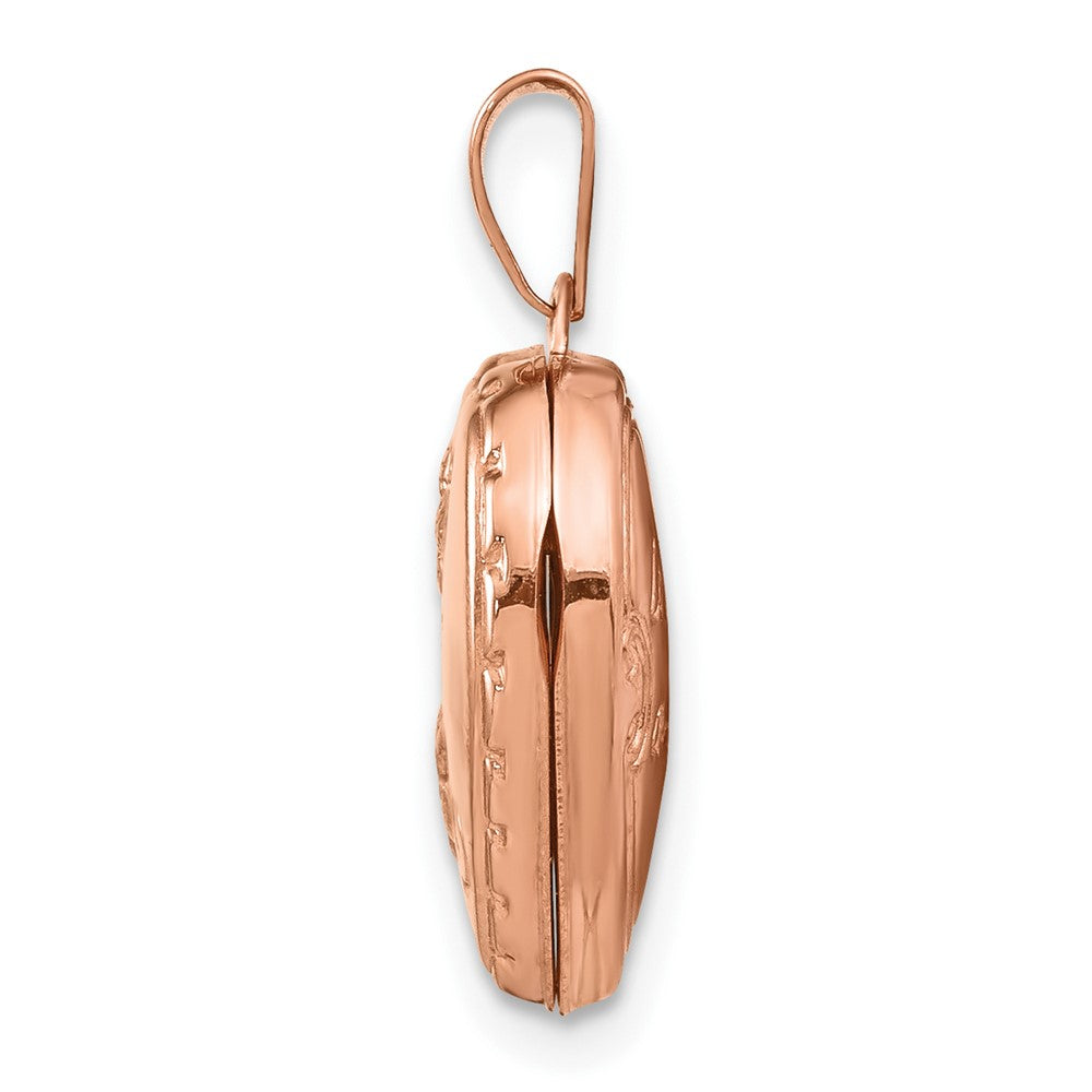 14k Rose Gold 15.7 mm Reversible Heart Locket (0.65 grams)