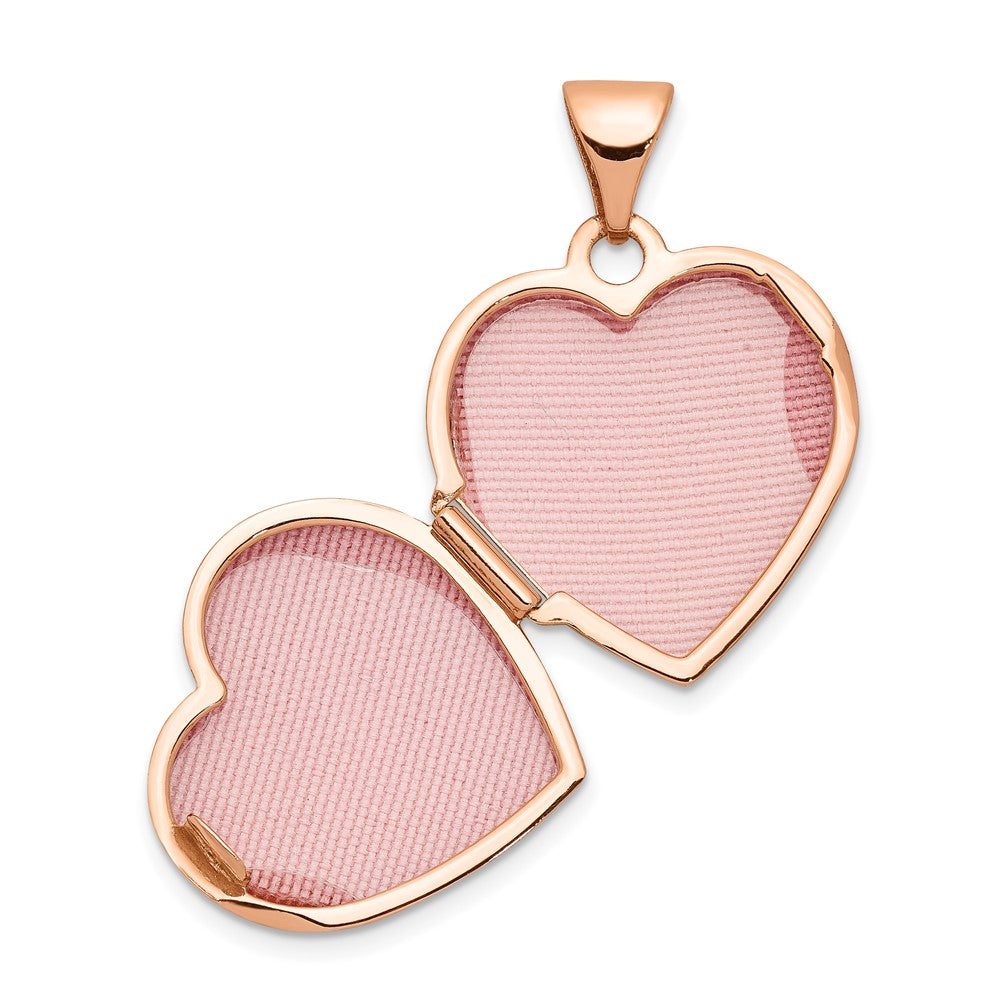 14k Rose Gold 15.7 mm Reversible Heart Locket (0.65 grams)