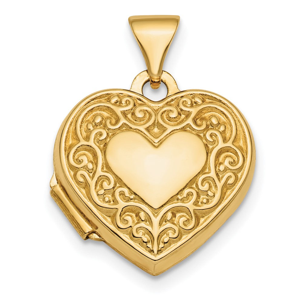 14k Yellow Gold 15.15 mm Heart Locket (1.07 grams)