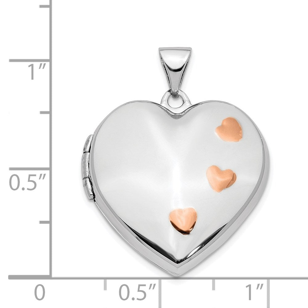 14k White Gold 21.66 mm Heart Locket Pendant (1.87 grams)