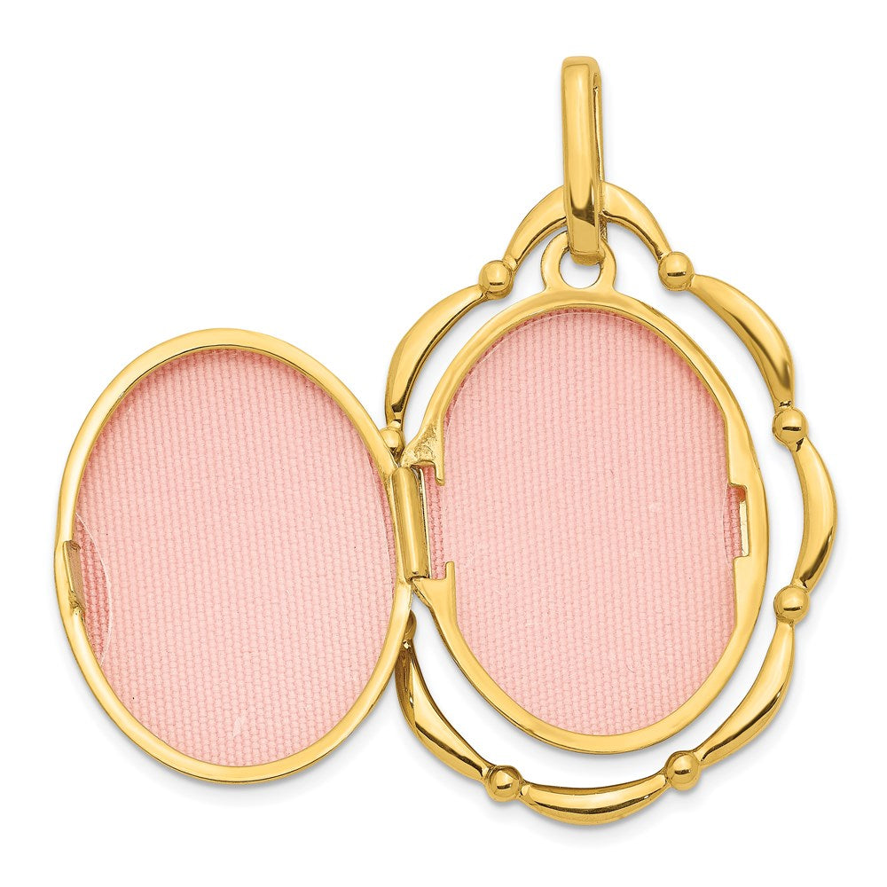 14k Yellow Gold 22 mm Oval Locket Pendant (2.29 grams)