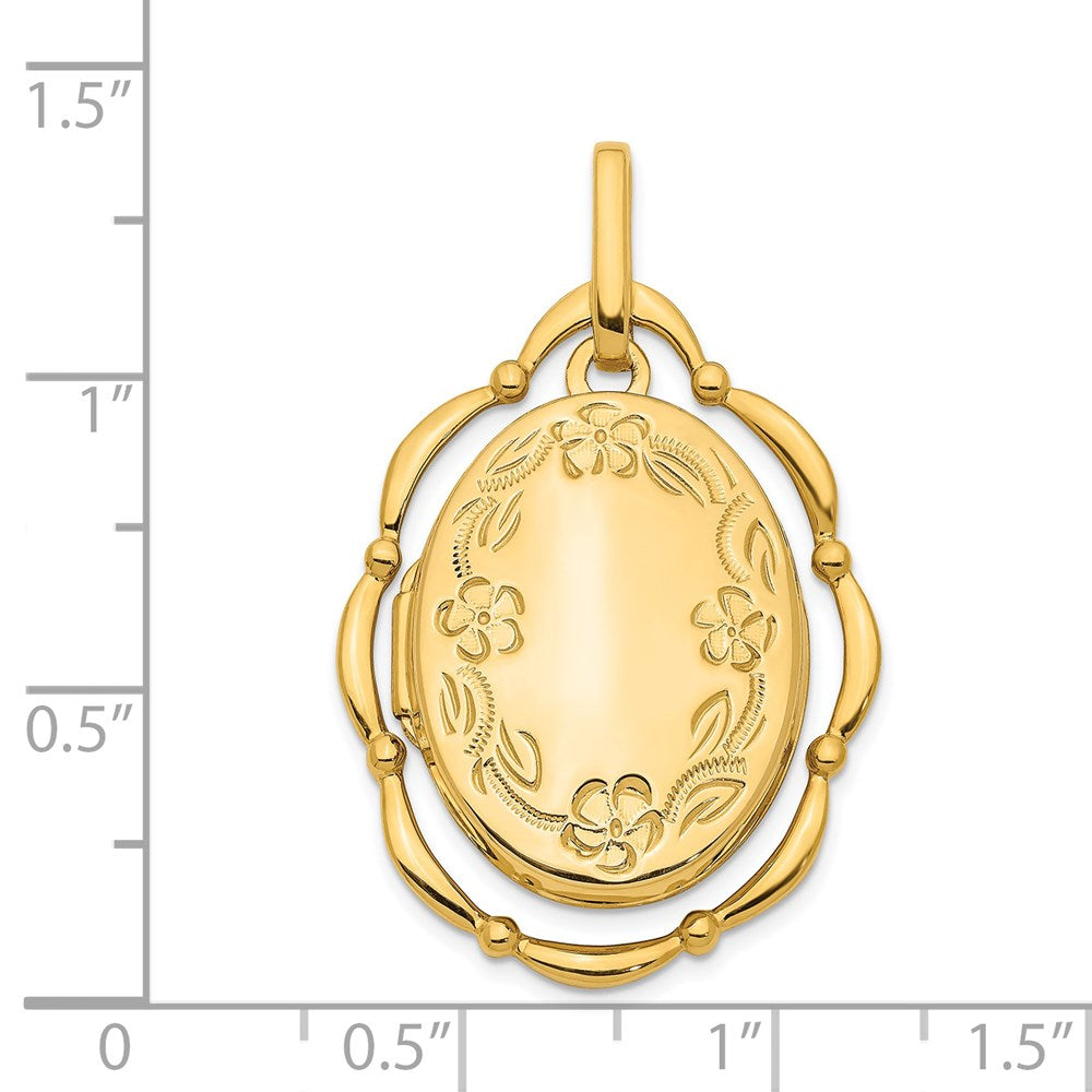 14k Yellow Gold 22 mm Oval Locket Pendant (2.29 grams)
