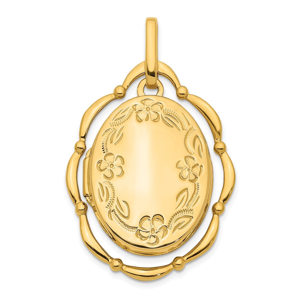 14k Yellow Gold 22 mm Oval Locket Pendant (2.29 grams)