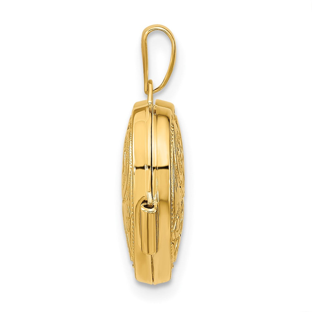 14k Yellow Gold 15.6 mm Heart Locket (1.07 grams)