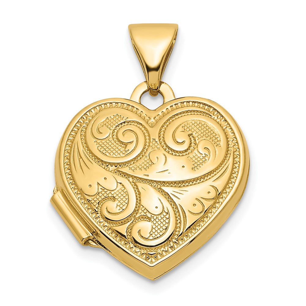 14k Yellow Gold 15.6 mm Heart Locket (1.07 grams)