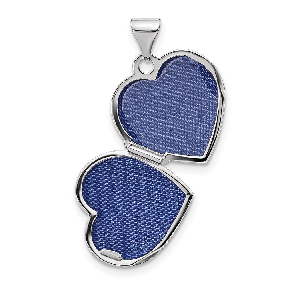14k White Gold 15.5 mm Heart Locket (1.12 grams)