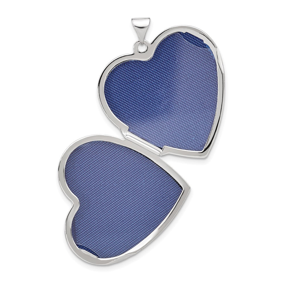 14k White Gold 27.3 mm Heart Locket (2.97 grams)