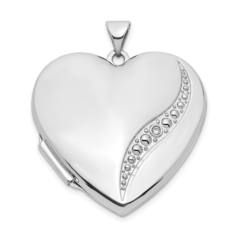 14k White Gold 27.3 mm Heart Locket (2.97 grams)