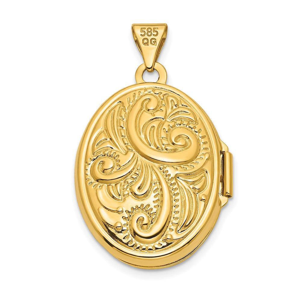 14k Yellow Gold 17.1 mm Oval Locket (1.52 grams)