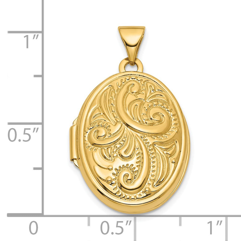 14k Yellow Gold 17.1 mm Oval Locket (1.52 grams)