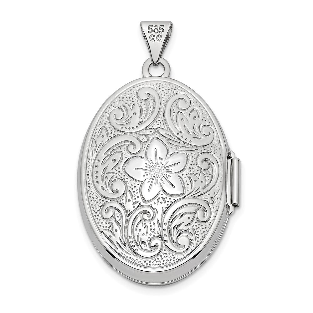 14k White Gold 19.5 mm Oval Locket (2.38 grams)