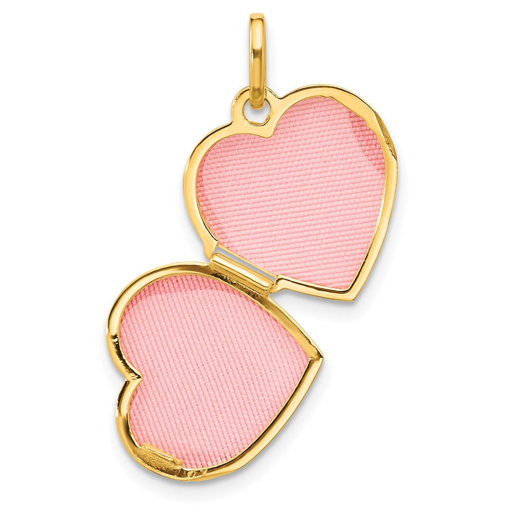 14k Yellow & Rhodium 15.75 mm FOREVER IN MY HEART Heart Locket (1.13 grams)