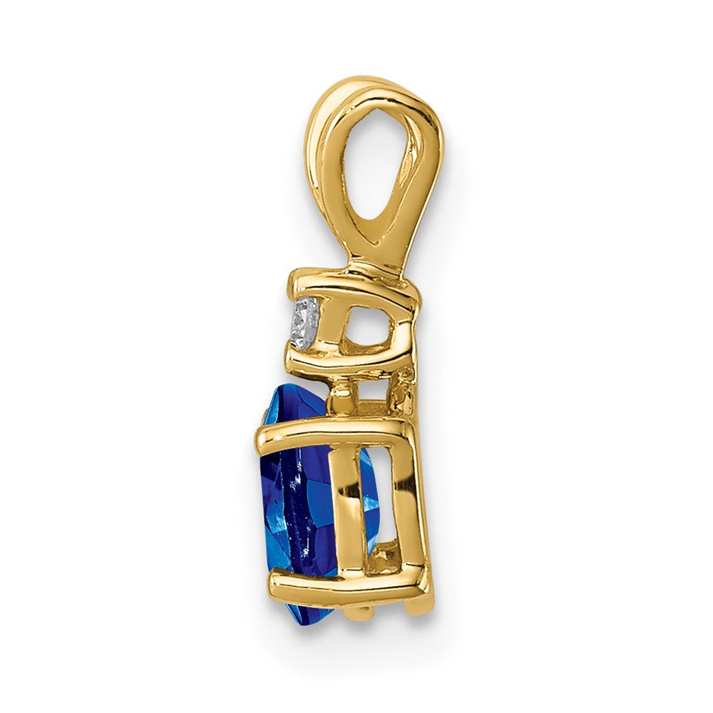 14k Sapphire Diamond pendant (0.57 grams)