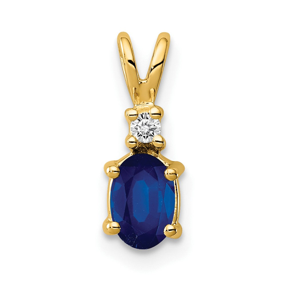 14k Sapphire Diamond pendant (0.57 grams)