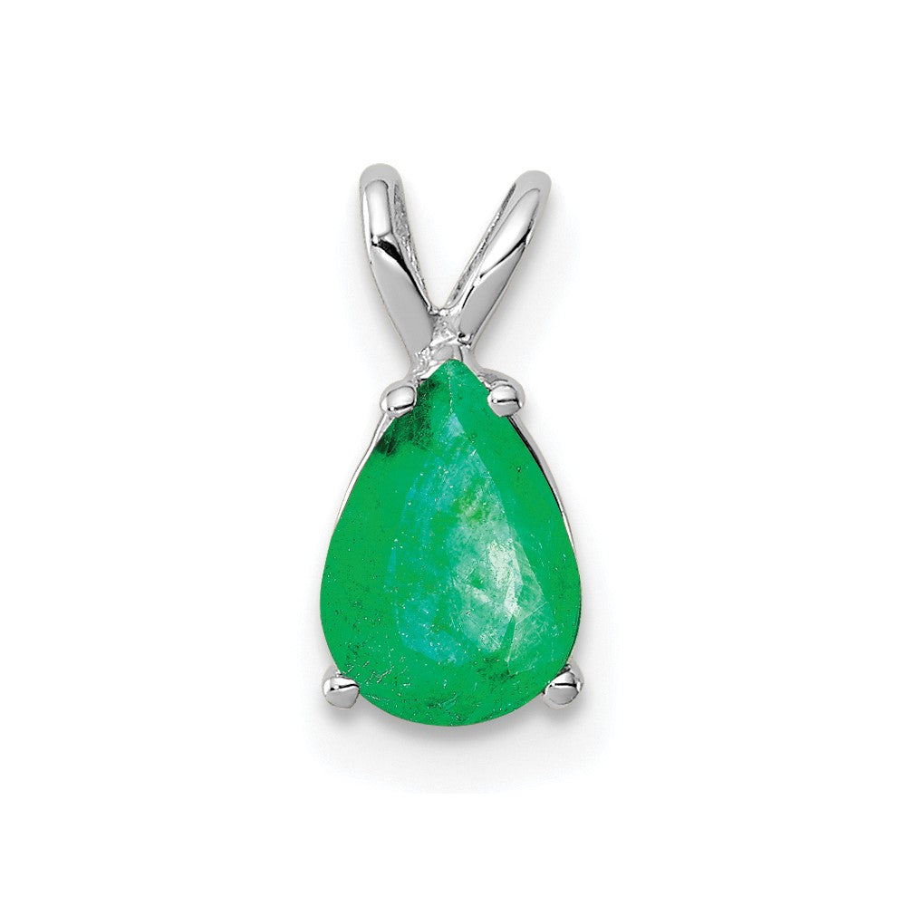 14k White Gold Emerald pendant (0.31 grams)