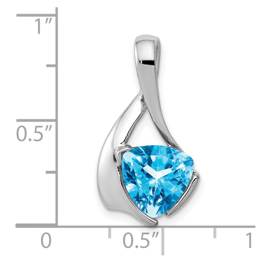 14k White Gold 8mm Blue Topaz Pendant (1.66 grams)