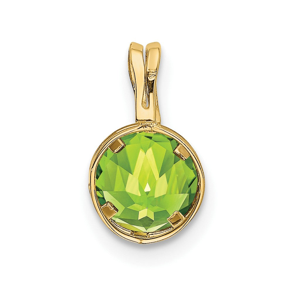 14k 6mm Peridot bezel pendant (0.38 grams)