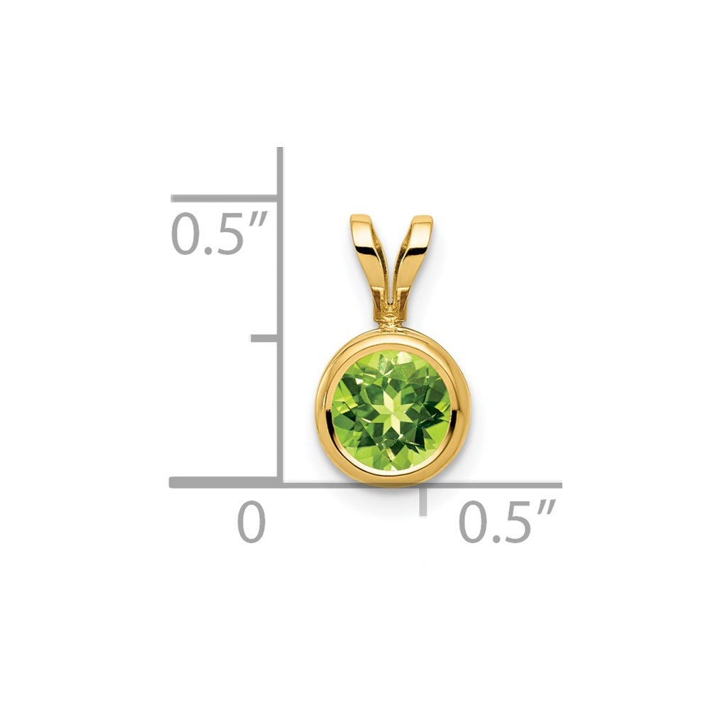 14k 6mm Peridot bezel pendant (0.38 grams)