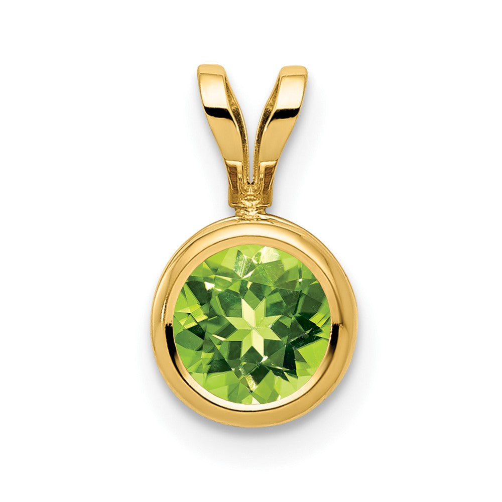 14k 6mm Peridot bezel pendant (0.38 grams)