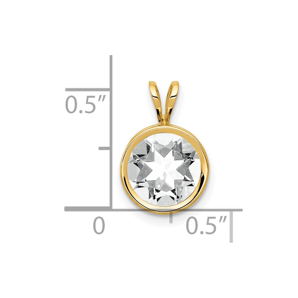 14k 8mm Cubic Zirconia bezel pendant (0.52 grams)