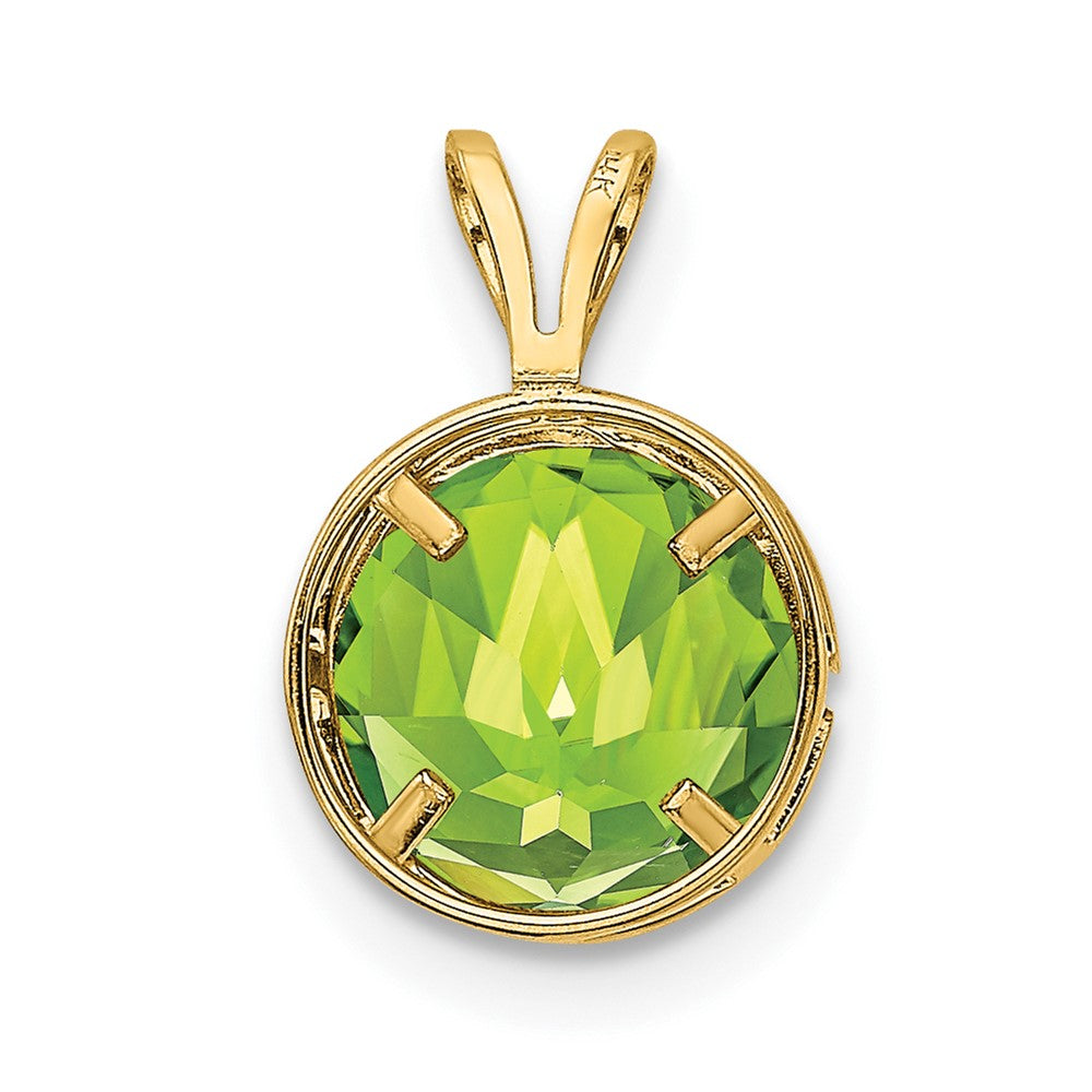 14k 8mm Peridot bezel pendant (0.52 grams)
