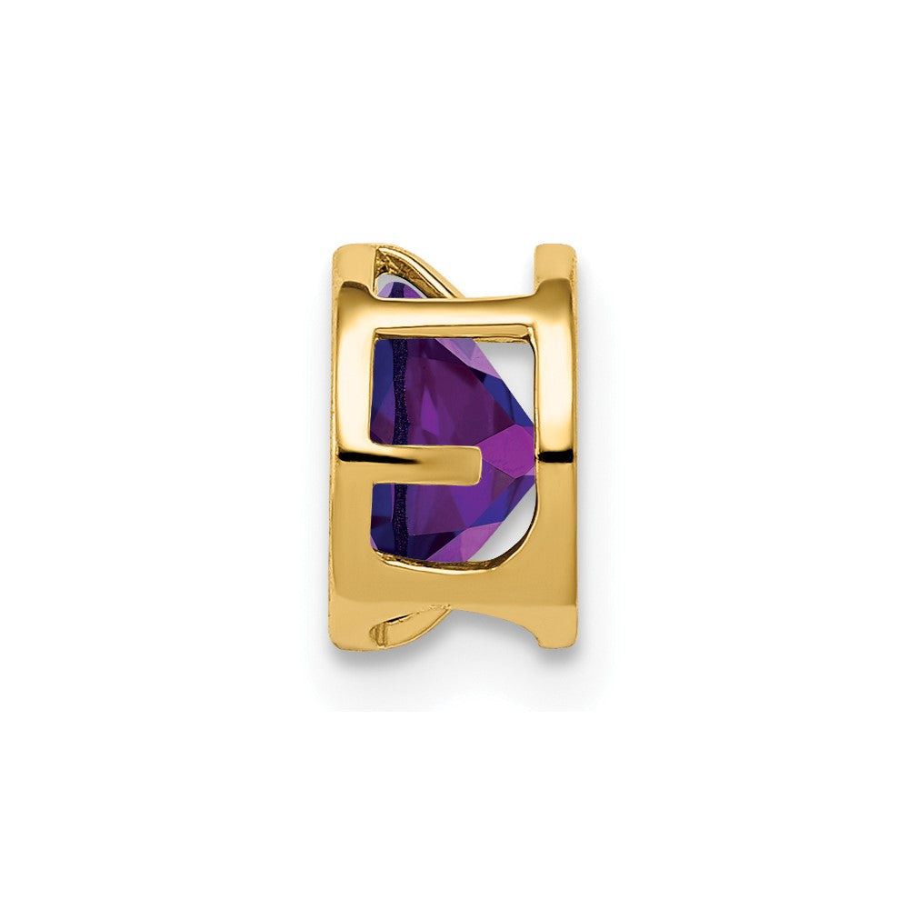 14k 6mm Amethyst bezel pendant (0.23 grams)