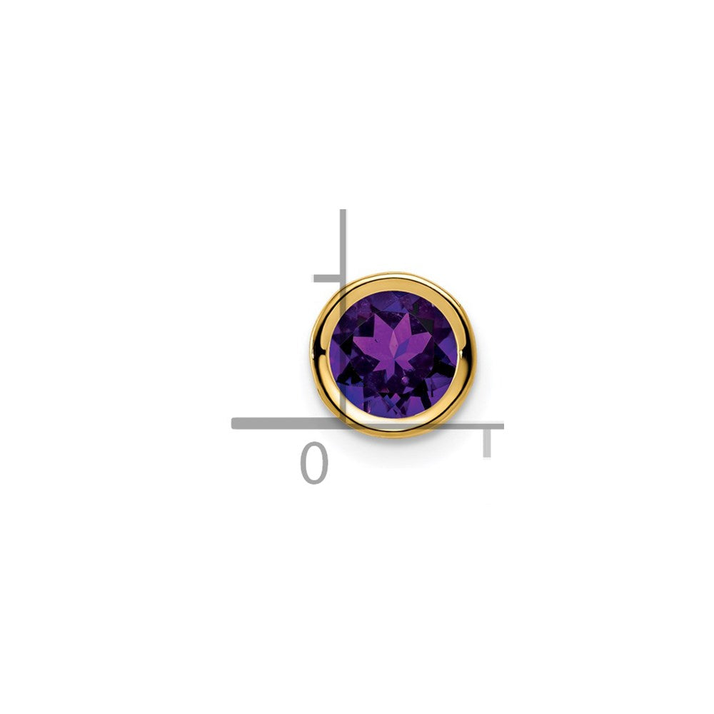 14k 6mm Amethyst bezel pendant (0.23 grams)