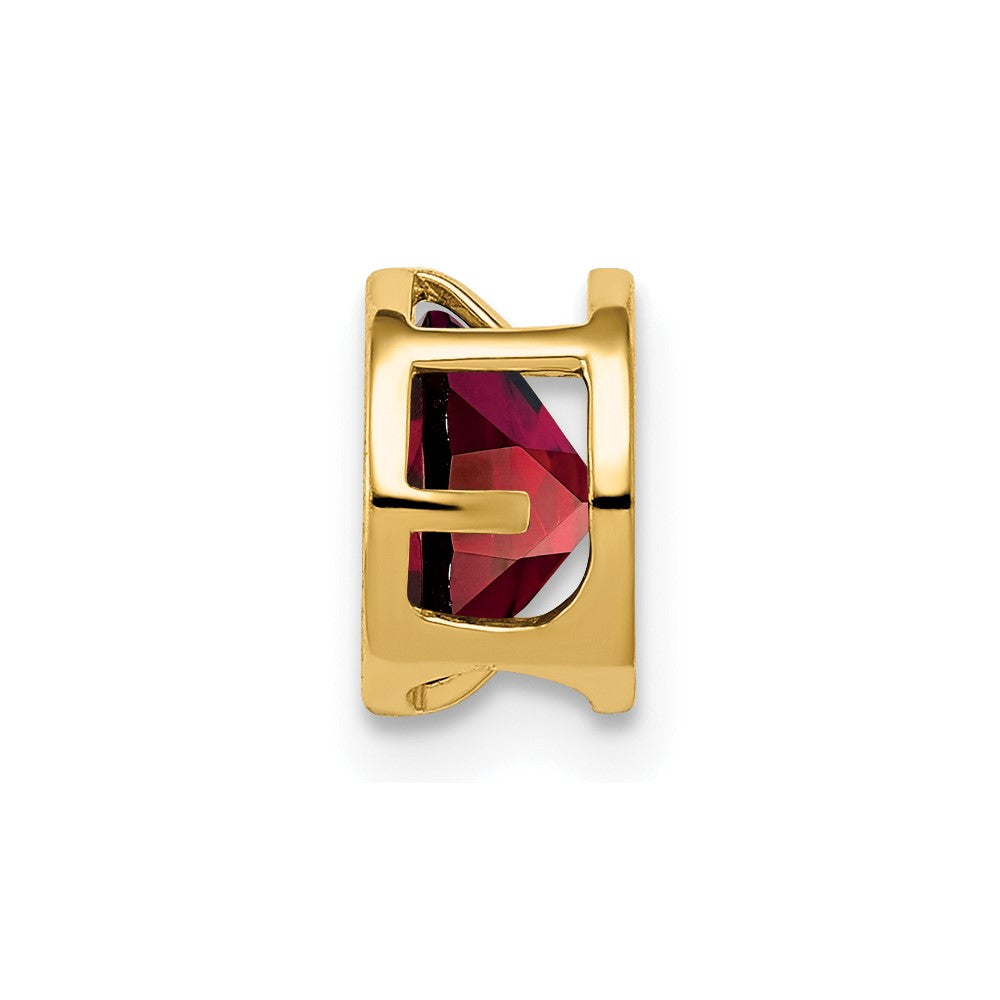 14k 6mm Garnet bezel pendant (0.23 grams)