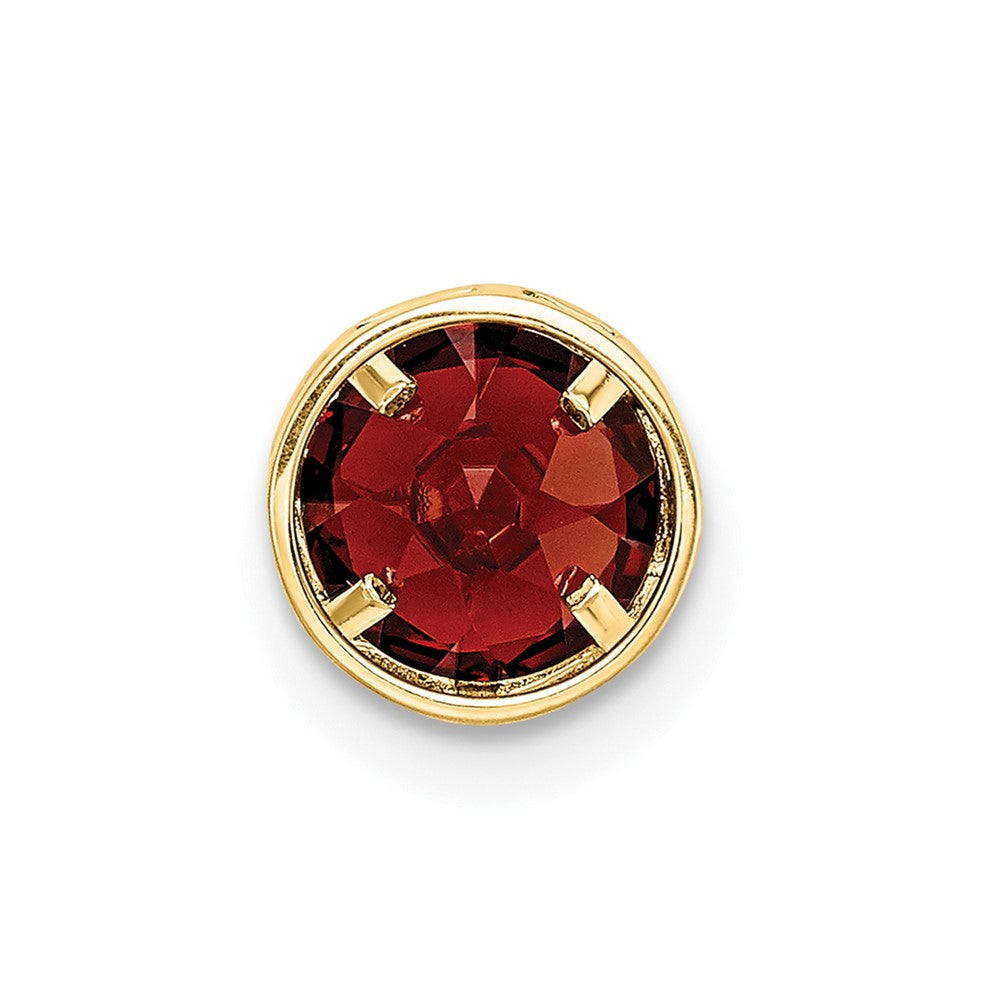 14k 6mm Garnet bezel pendant (0.23 grams)