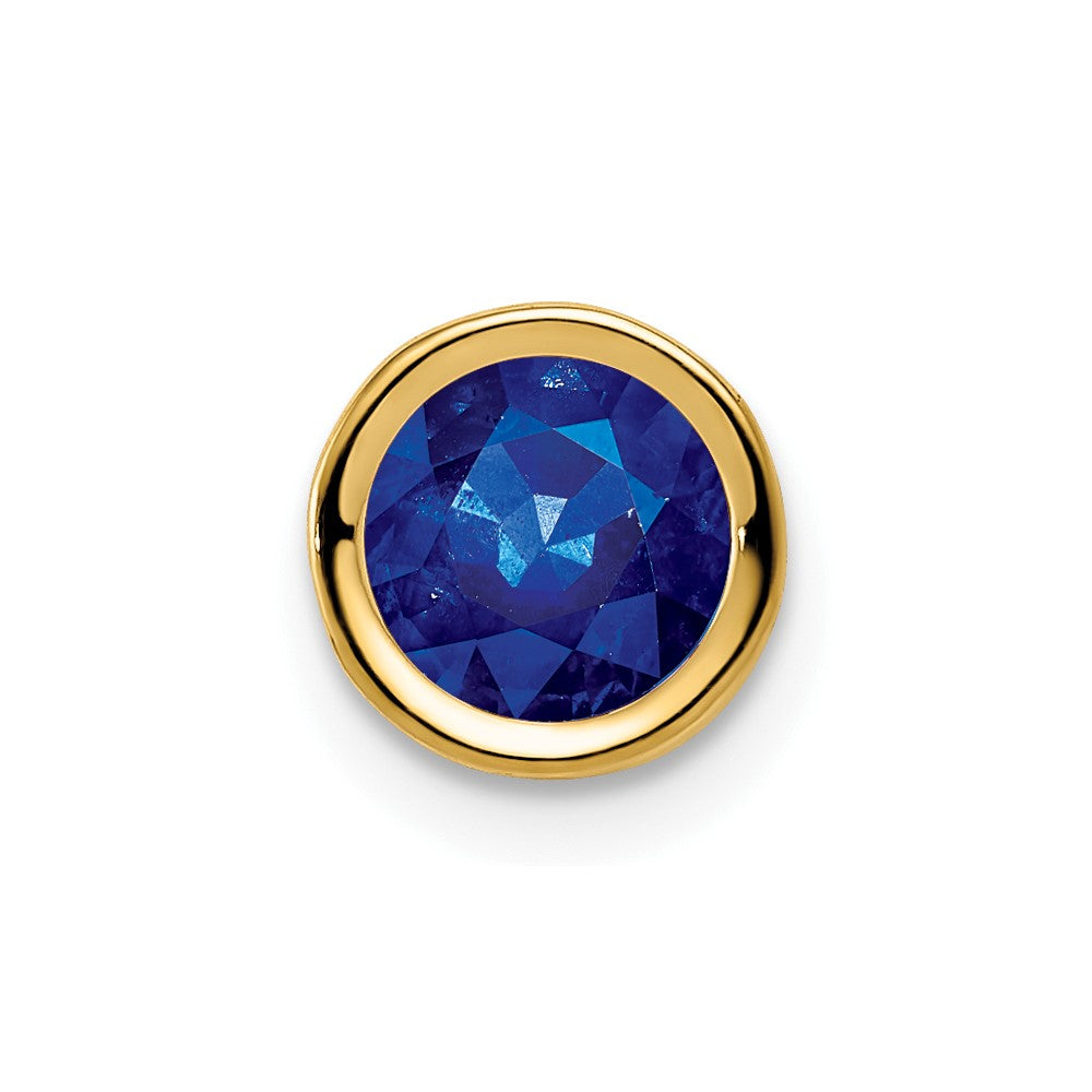 14k 6mm Sapphire bezel pendant (0.23 grams)