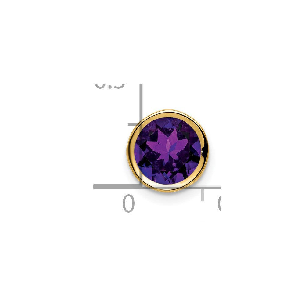 14k 7mm Amethyst bezel pendant (0.28 grams)