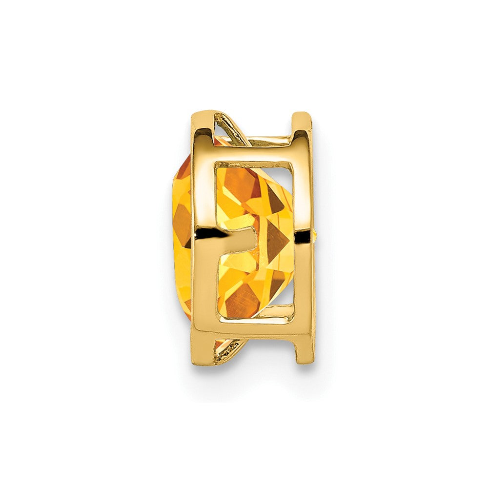 14k 7mm Citrine bezel pendant (0.28 grams)