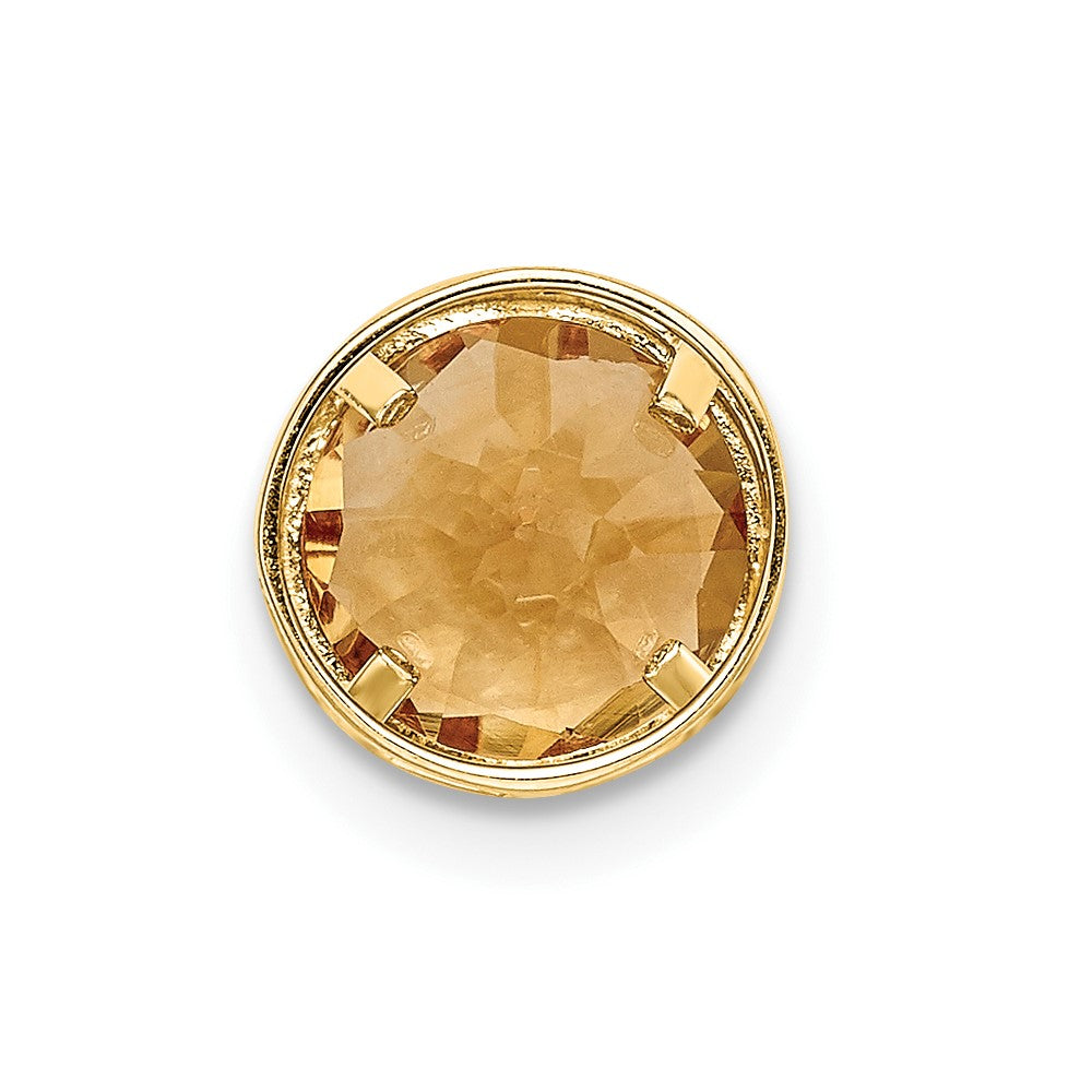 14k 7mm Citrine bezel pendant (0.28 grams)