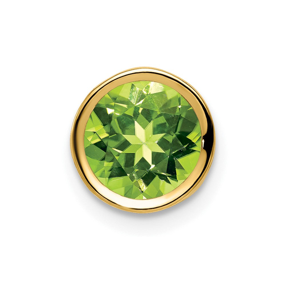 14k 7mm Peridot bezel pendant (0.28 grams)