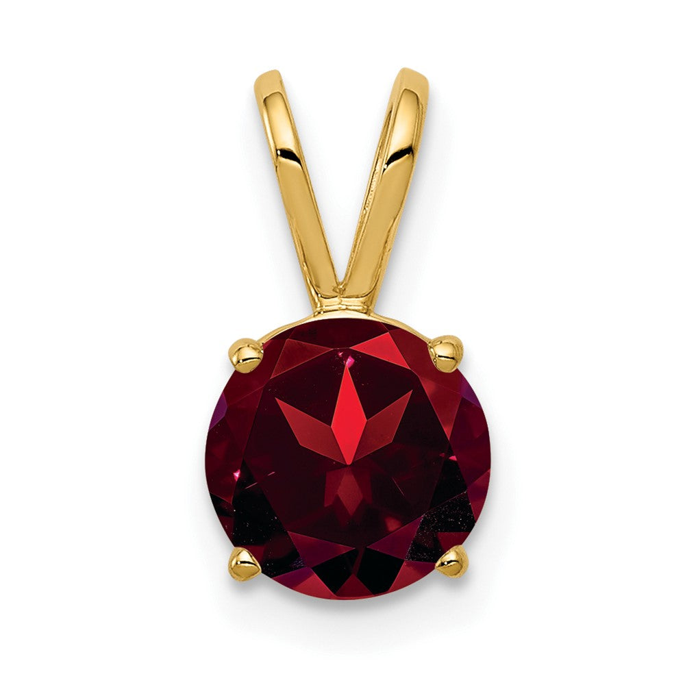 14k 7mm Garnet pendant (0.37 grams)