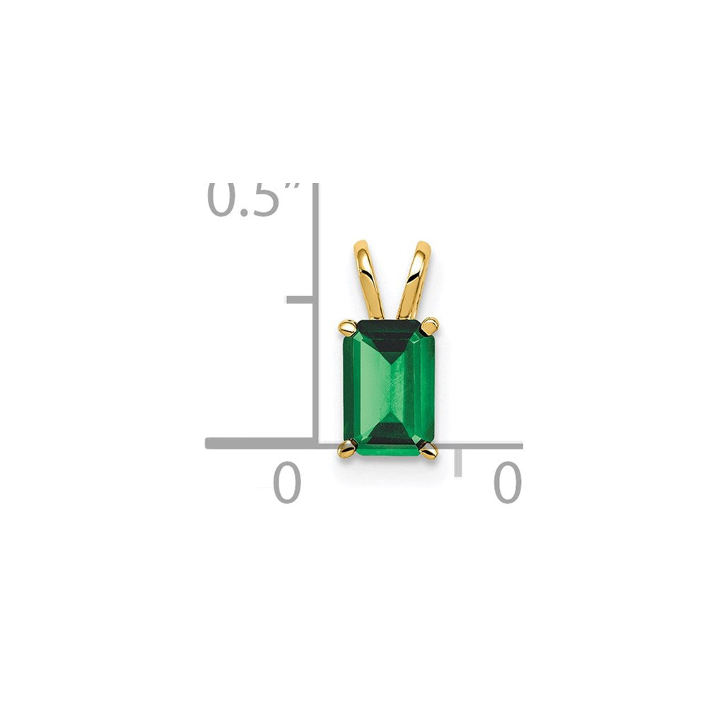 14k 6x4mm Emerald Cut Emerald pendant (0.23 grams)
