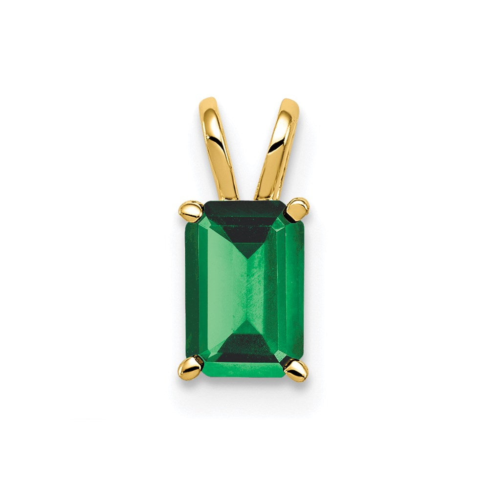 14k 6x4mm Emerald Cut Emerald pendant (0.23 grams)